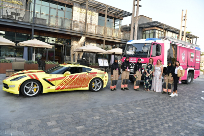 DCD’s Breast Cancer Conquer Awareness Pink Fire Vehicle Gains Tourists, Public Admiration at La mere Beach
