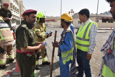 Lt.Col. Feras Balhesa,Karma fire Station Staff Particpate in " Cold Summer " Initiative