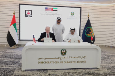 Signing of a cooperation agreement between the General Directorate of Dubai Civil Defense and the National Fire Protection Association (NFPA)