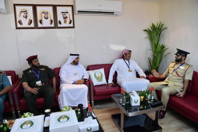 Gen. ALmatrooshi Receives Dubai Police Delegation, Other Visitors at DCD’s Pavilion at Dubai Air Show