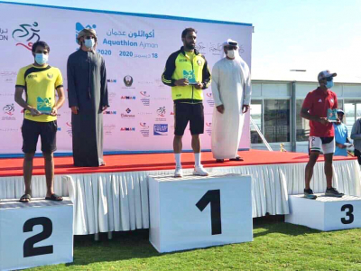 DCD Ranks First and Second in Super Sprint at Ajman Aquathlon 2020