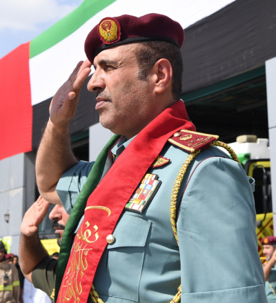 As a part of UAE Flag Day celebrations, Maj.Gen.Expert Rashid Thani Rashid AlMatrooshi Director General of Dubai Civil Defence raised the flag