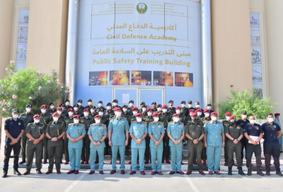 The Emirates Civil Defense Academy in Dubai celebrates the graduation of the foundational firefighting course batch 37