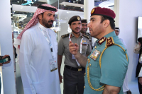 Gen. Almatrooshi Receives MOI’s Inspector General at DCD’s Pavilion, GITEX 