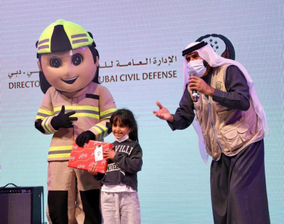 Dubai Civil Defense organizes the "Little Fireman" event at the Last Exit Al Khawaneej, within the activities of the Dubai Shopping Festival